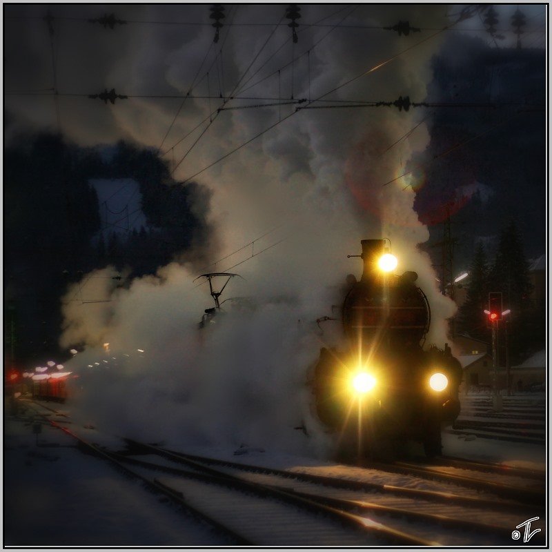 Eine imposante Ausfahrt gab es dann in Mrzzuschlag als die 310.23 mit Sdz 16800 wieder retour nach Wien fuhr.
8.12.2008