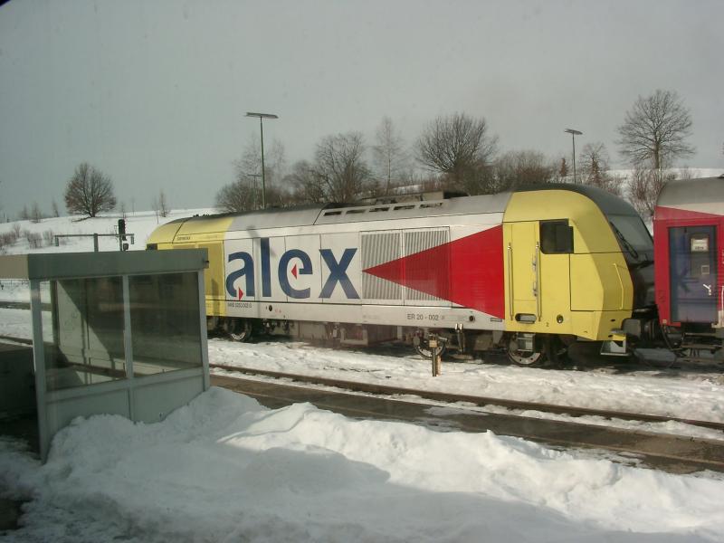 Eine Lok des Allgu-Express in Oberstdorf