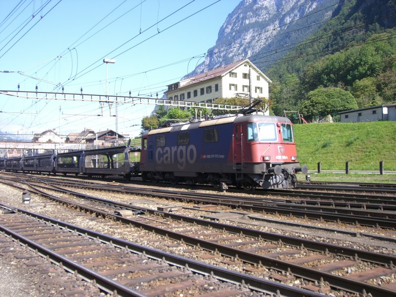Eine Re 420 schob einen Gterzug ber den Gotthard nach! (Erstfeld, 08.09.2007)