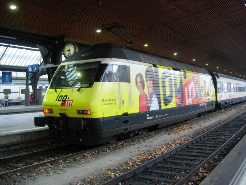 Eine RE 460 der SBB steht mit einem IC in Zrich HB.  24.11.07
Login    mein Lehrbetrieb