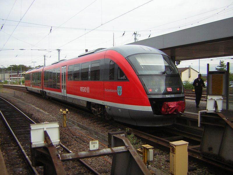 Eine Regional-Bahn auf dem Hauptbahnhof in Saarbrcken.