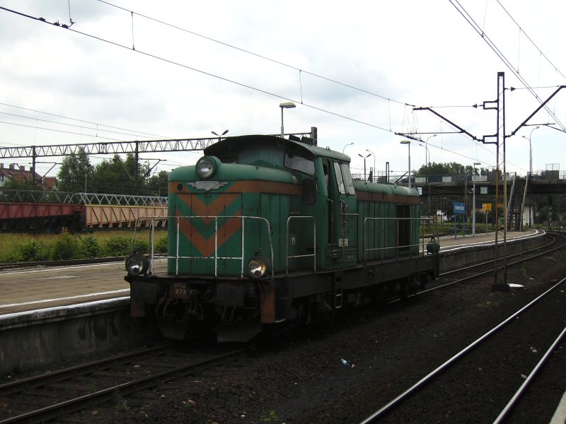 Eine SM42 beim Rangieren im Bahnhof Tarnowskie Gory