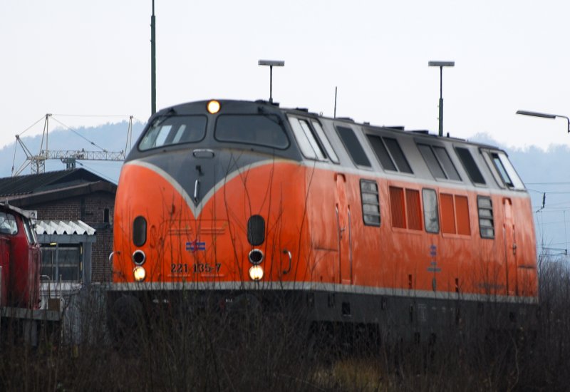 Eine V 221 135-7  der Bocholter Eisenbahn wurde heute am 29.02.2008 in Hagen-Vorhalle gesichtet.  