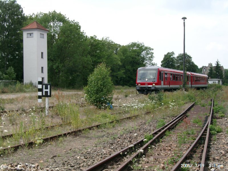 Einfahrt des Personenzuges in Loburg aus Magdeburg ber Mckern