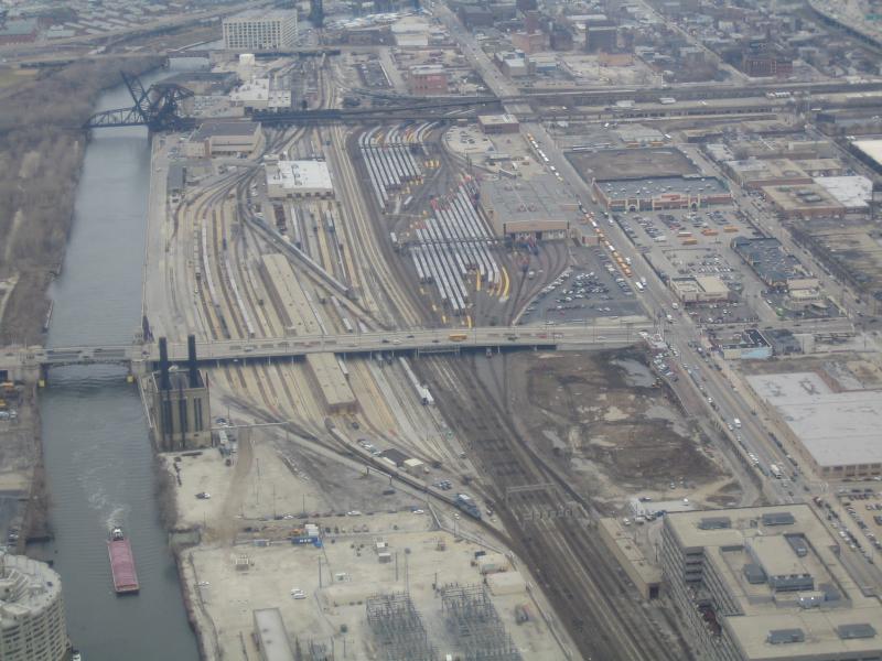 Eisenbahndepot in Chicago vom Sears Tower aus fotographiert.