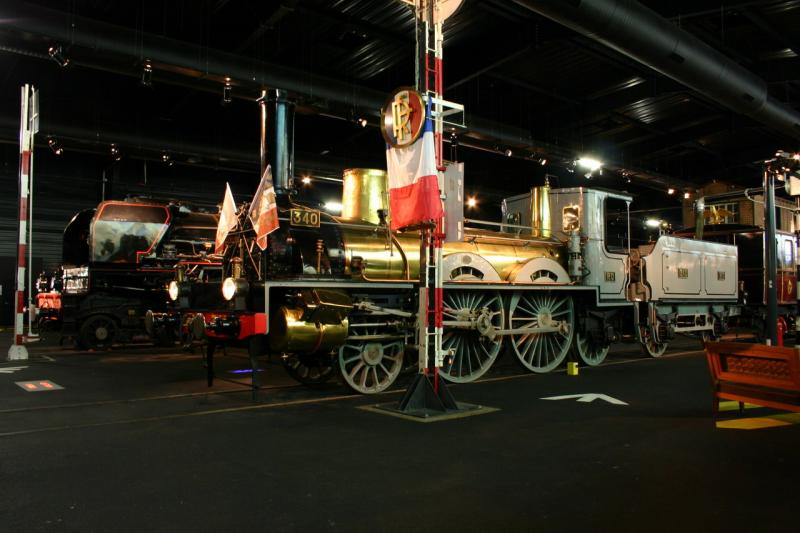 Eisenbahnmuseum Mulhouse/France. Die Forquenot von 1880. Ihr  Messingkessel erstaunt durch seinen Glanz in der neuen Ausstellungshalle.25.8.2005