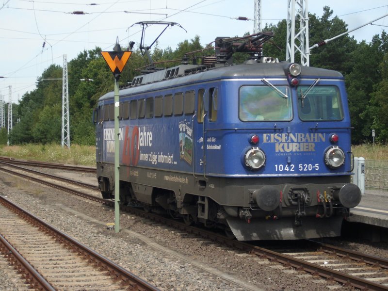 EK-Lok 1042 520 beim Lokumlauf am 09.August 2009 in Binz.
