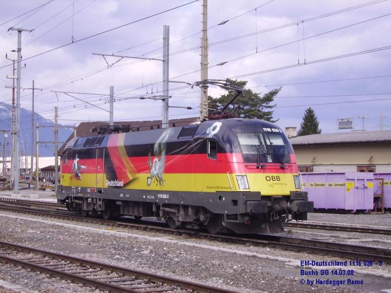 EM-Deutschland 1116 036-3 zu Gast in Buchs SG
14.03.08