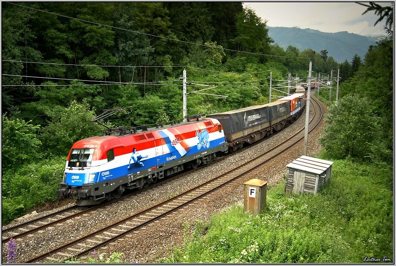 EM-Lok 1116 108 Kroatien fhrt mit Gterzug 40505 in Richtung Villach.
Zeltweg 21.06.2008