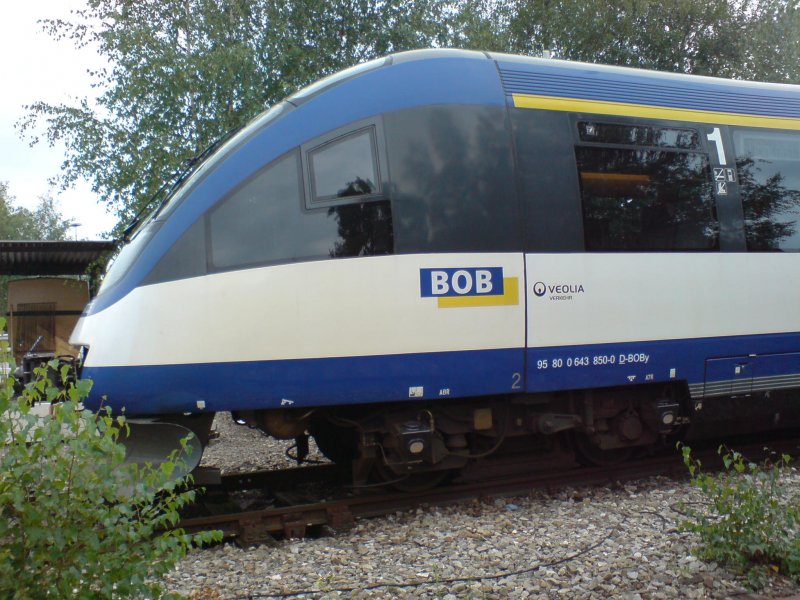 Endwagen 2 des BOB Talent VT 725 am 20.08.2008, abgestellt in M�nchen an der Donnersberger Br�cke