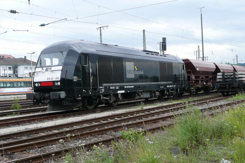 ER-20-005 (MRCE)am 17.07.08 bei Streckensperrung Bruchsal-Bretten in Bruchsal Bf im Einsatz