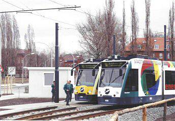 Erffnung des  BuGa-Nordastes  der Potsdamer Straenbahn am 07.04.2001