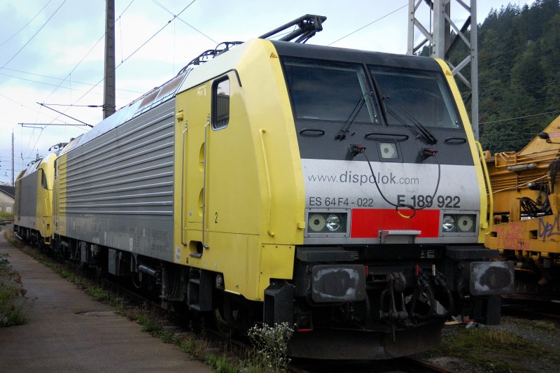 ES 64 F4-022 (189 922), abgestellt in der Remise Kufstein/Tirol. (24. August 2008).