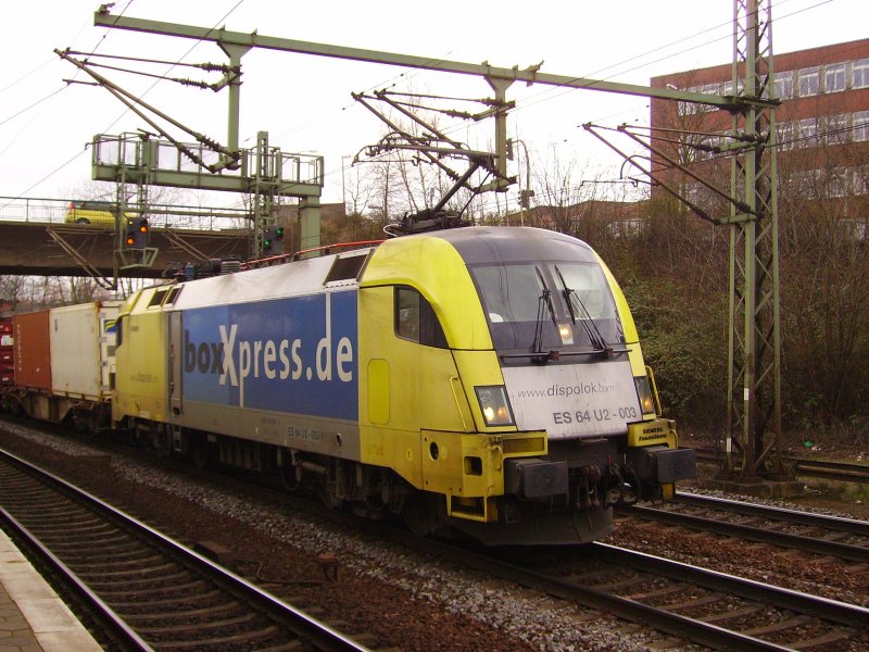 ES 64 U2-003 bei ihrem ca. 20 mintigen Halt in Hamburg-Harburg. 28.03.08