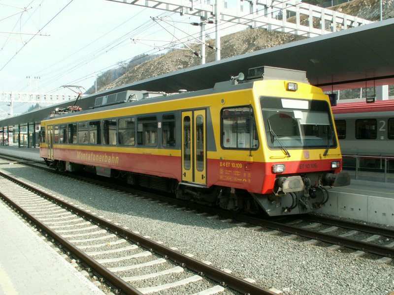 ET 10.109 der Montafonerbahn nach Buchs/SG Schweiz am 23.02.07 in Feldkirch