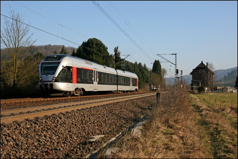 ET 23007 fhrt bei Werdohl als ABR99733 (RB91  Ruhr-Sieg-Bahn ) nach Hagen Hbf.