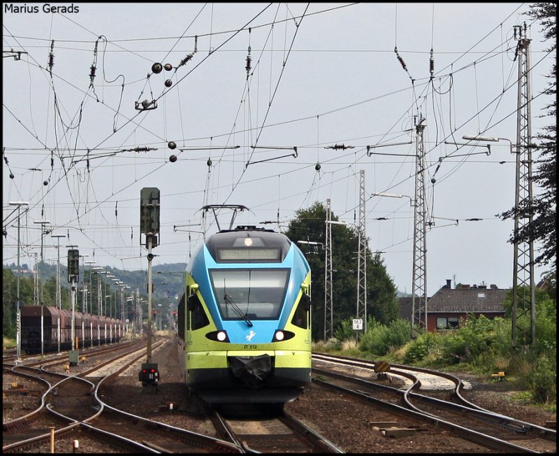 ET012 als WFB39622 nach Bad Bentheim bei der Einfahrt in Ibbenbren-Esch 1.8.2009