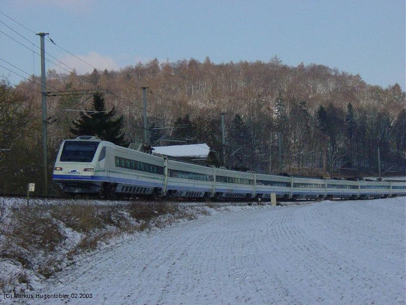 ETR 470  Cisalpino  CIS 155 Stuttgart-Milano Centrale am 01.02.2003 zwischen Lottstetten-Rafz