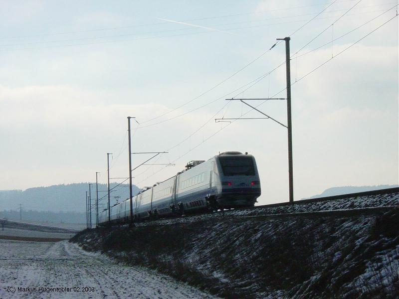 ETR 470  Cisalpino  CIS 155 Stuttgart Hbf -Milano Centrale am 01.02.2003 zwischen Lottstetten-Rafz