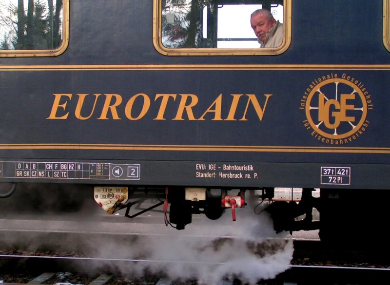  EUROTRAIN -Dampf anlsslich der IGE-Sonderzugfahrt  Hausruckdampf  am  5.Jan.2008, whrend des Aufenthaltes in RIED i.I.