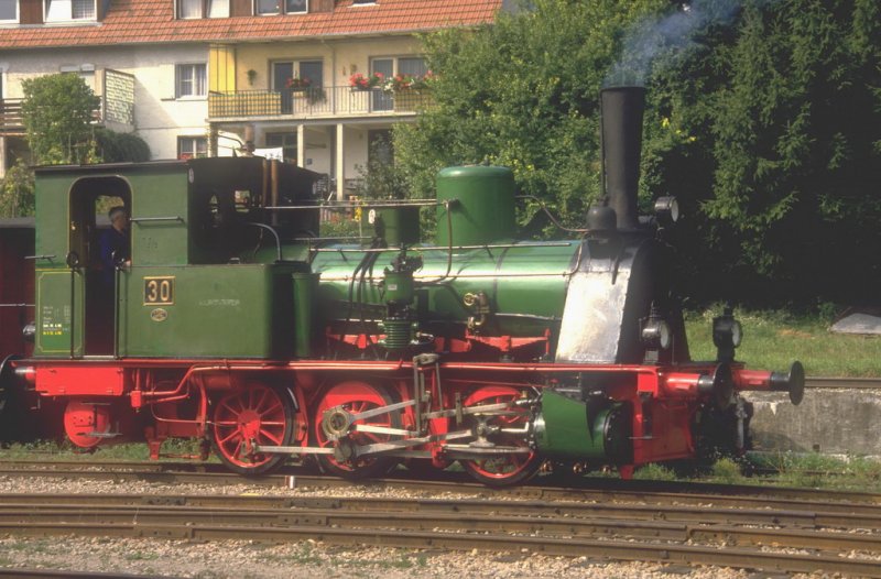 Eurovapor Dampflok pr.T3  Chanderli (Borsig 1904)Nr.39 der Kandertalbahn in den 1980er Jahren(Archiv P.Walter