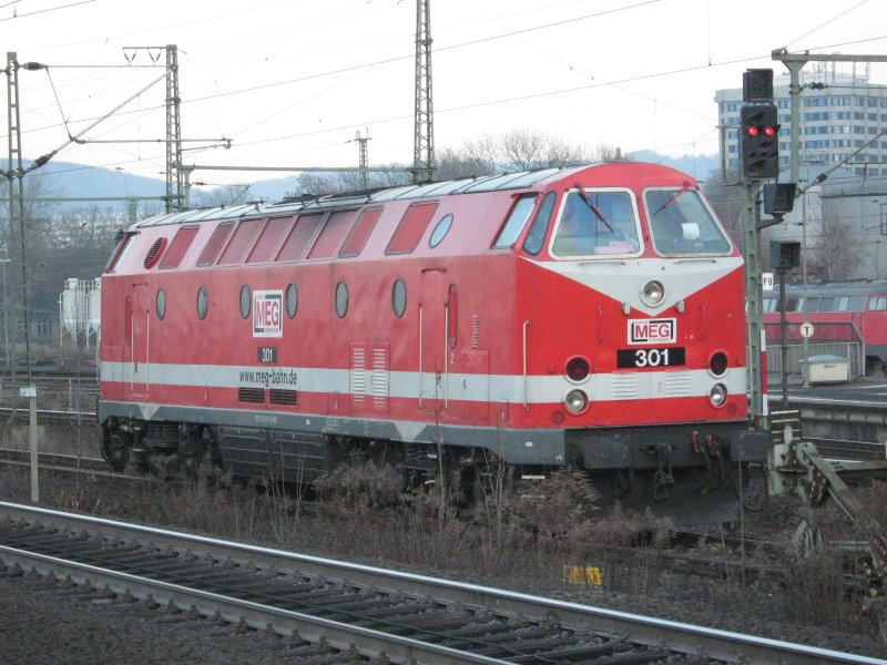 Ex BR 229 120, jetzt MEG 301 abgestellt im Bahnhof Gttingen. Aufgenommen am 30.11.2008.