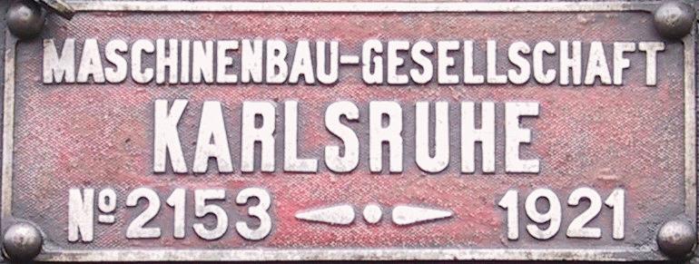 Fabrikschild von 58 311 der Ulmer Eisenbahnfreunde e. V.