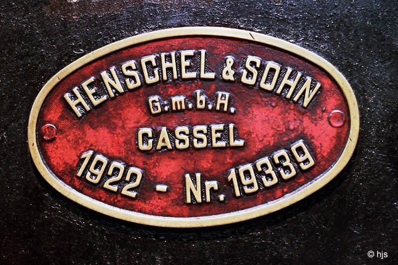 Fabrikschild der Lok E 1 (s. weiter unten).