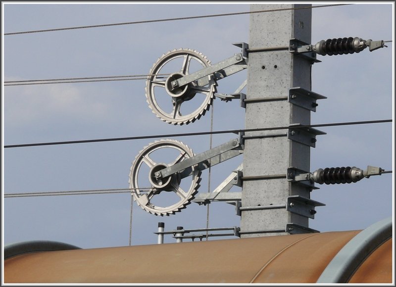 Fahrdrahtabspannung der BB in Puntigam. (15.05.2008)