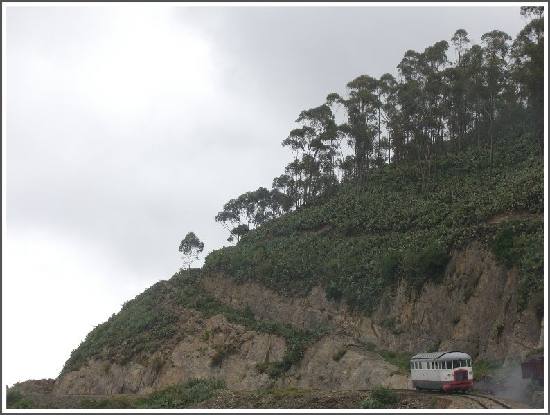 Fast wie auf einer Modellbahn wirkt der Fiat Railcar Nr 2 bei der Ausfahrt aus Arbaroba. (29.10.2008)