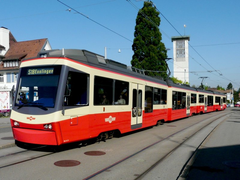 FB - Triebwagen Be 4/6 71 und Be 4/6 bei der Haltestelle Balgrist am 08.05.2008