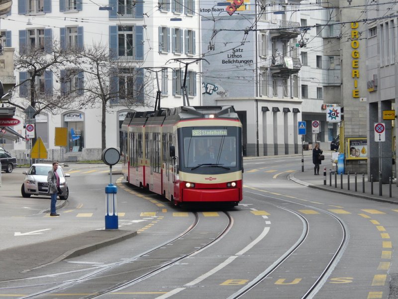 FB - Triebwagen Be 4/6 67 + Be 4/6 72 unterwegs in der Stadt Zrich am 14.03.2009