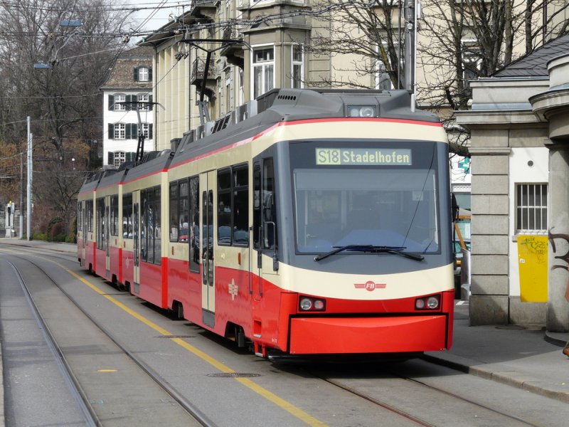 FB - Triebwagen Be 4/6 72 + Be 4/6 67 beider Haltestelle Kreuzplatz am 14.03.2009