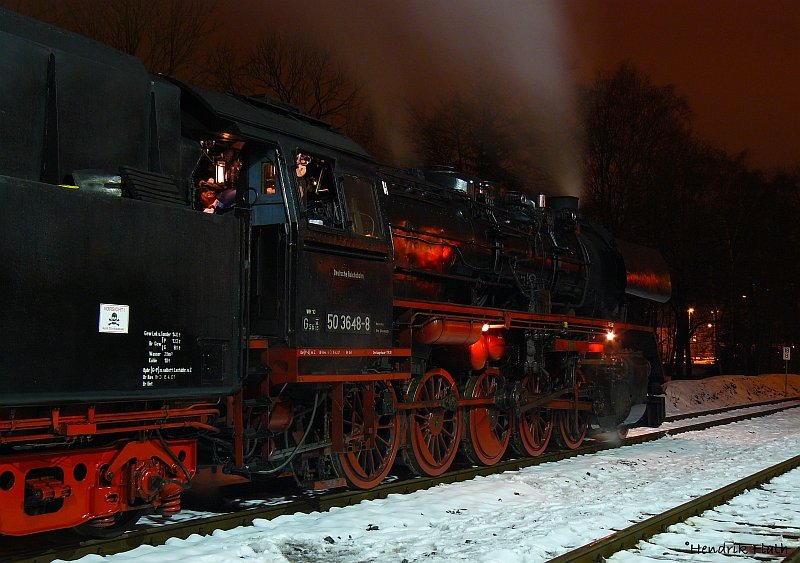 Festplattenfund Nr.2: Am Abend des 07.12.2008 steht 50 3648 im  Bahnhof  Marienberg. Auch hier hat die DB alles zur�ckgebaut.