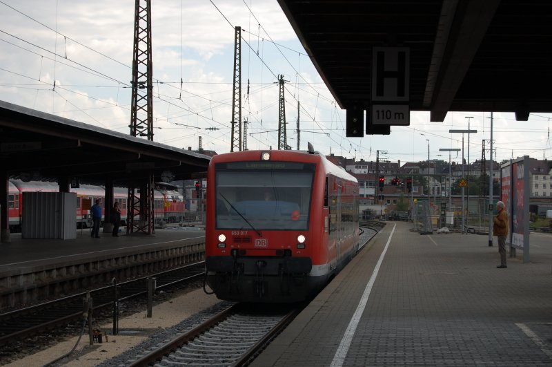 Feuer frei fr 650 017-7, welcher am 28.8.2009 in Ulm einfhrt.