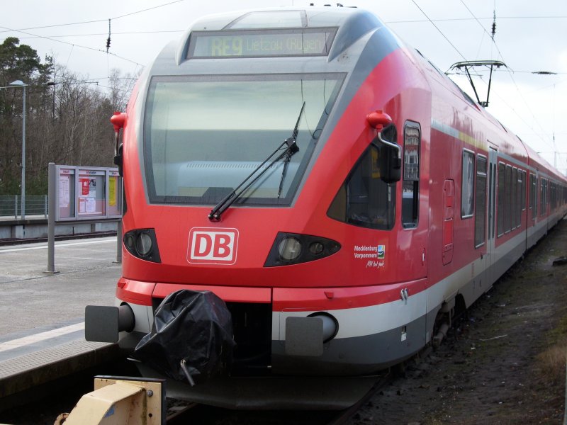Flirt 429 026 stand am 10.M�rz 2009 in Binz f�r die R�ckfahrt nach Lietzow bereit.