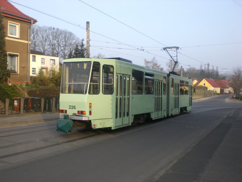 Frankfurt(Oder): Straenbahnlinie 1 an der Haltestelle Lebuser Vorstadt.