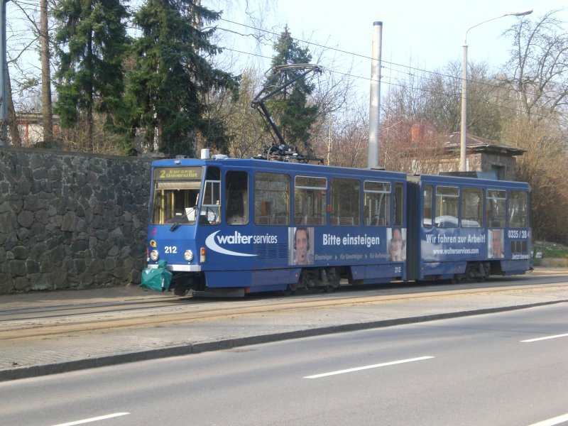Frankfurt(Oder): Straenbahnlinie 2 nach Europa-Universitt an der Haltestelle Messegelnde.