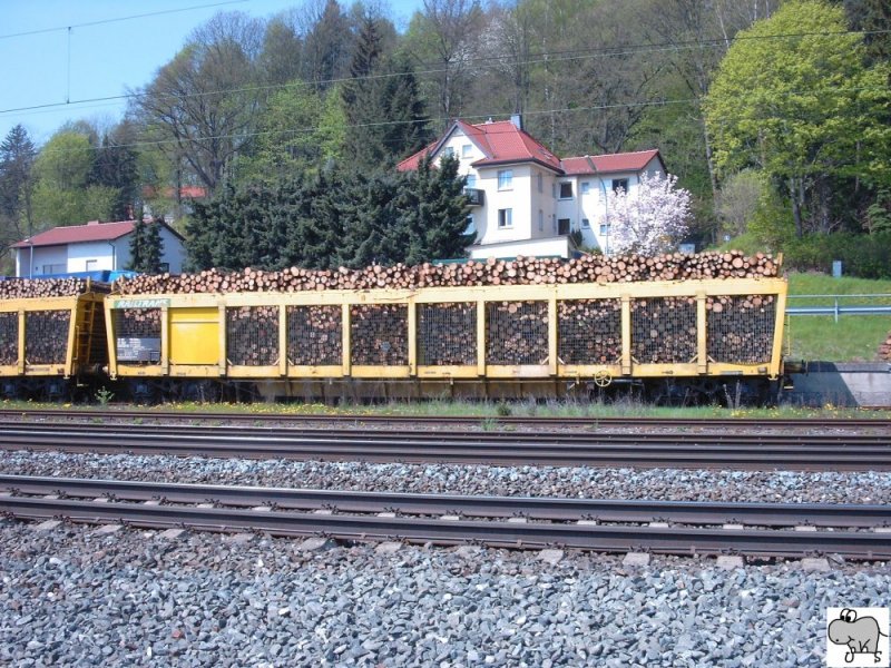 Franzsischer Holztransportwagen 930 0 017-9 der SNCF am 05. Mai 2006 im Kronacher Bahnhof.