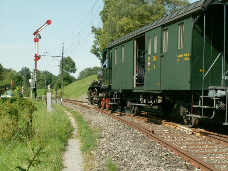 Freie Fahrt fr den DVZO Dampfzug mit Lok 401(SLM 1901)nach Hinwil.Bretswil 16.08.09