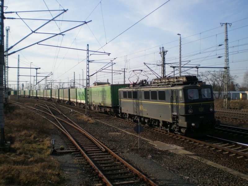 Freude kam auf als am 26.1.2008 die WAB 55 mit einem Hangartner Klv-Zug in Wittenberg vorbeischaute.Nach ca. einer Stunde gings weiter Richtung Falkenberg/Elster.
