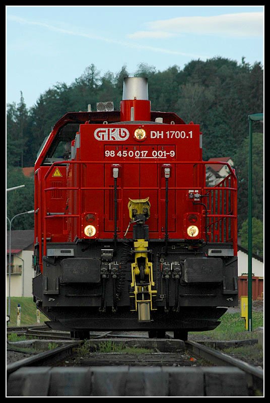 Frontalansicht der GKB 1700.1 (MaK G 1700 BB), aufgenommen am 26.5.2006 am Bahnhof in Wies-Eibiswald.