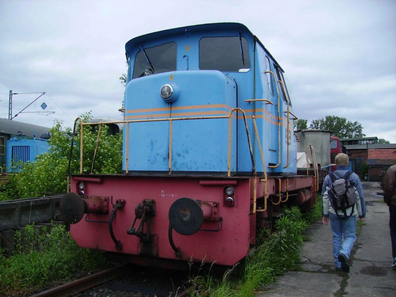 Frher gehrte diese Lok zur Wormser Hafenbahn,heute steht sie in Darmstadt Kranichstein.