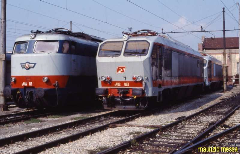 FS E 402 003 / E 444 113 - Firenze Depot - 15.10.1989