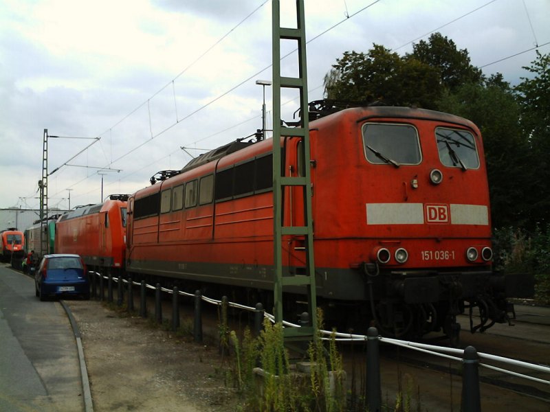 F�r 151 036, 185 041, SNCF 437 018 und Taurus 1116 206 ist der Arbeitstag beendet. Die Nacht werden sie hier im RBf K�ln- Gremberg verbringen. 02.09.2006