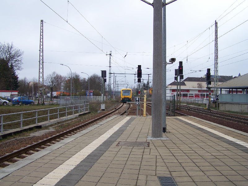 Frstenwalde/Spree Bahnhof fhrt die OE 35  von  Bad Saarow  ein
Aufgenommen am 7 April 08

