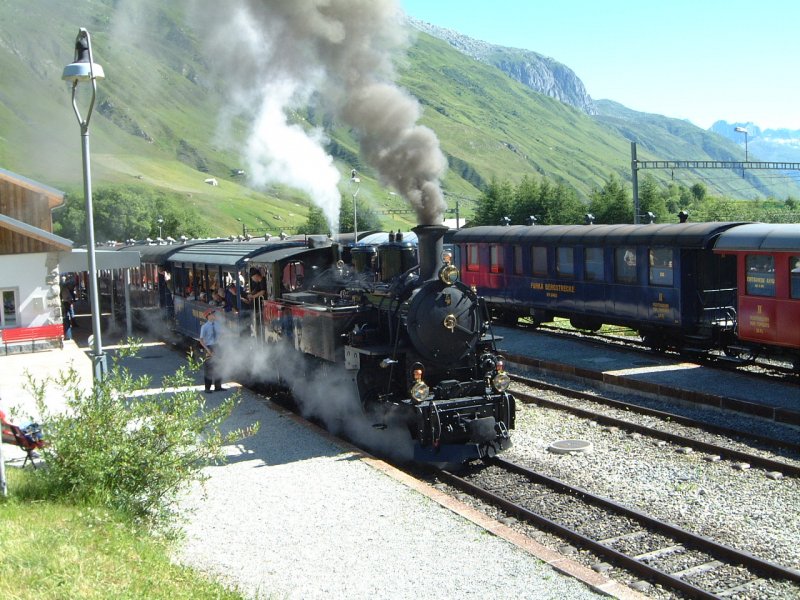 Furka Bergstrecke Bahnhof Realp 11.07.2008