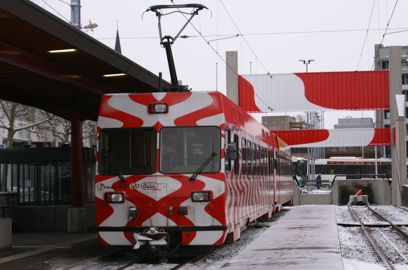 FW Be 4/4 am 25.12.2008 in Wil. Indbetriebsetzung 1984 - 1992, 1200V DC, 1000mm, 620kW, 35.0t, 75 km/h, Erbauer BBC/FFA