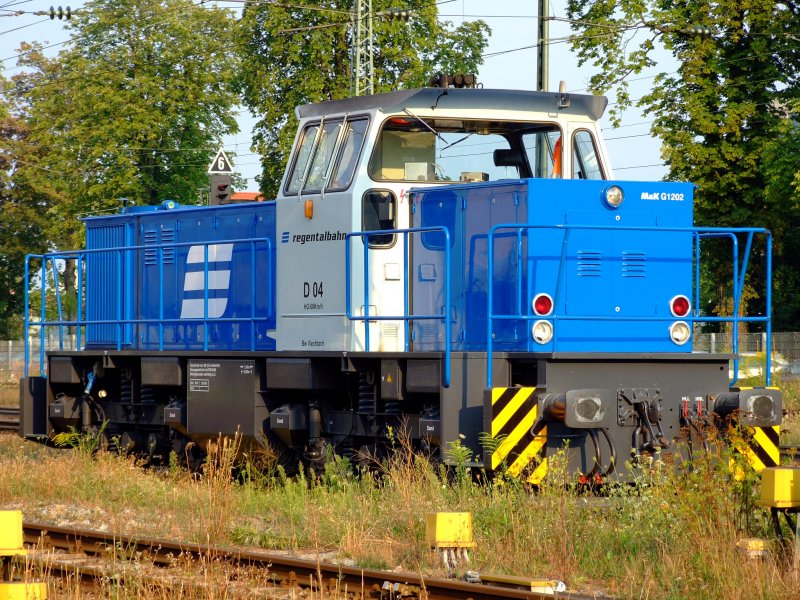 G 1202 (D 04) der RBG am 3.8.2007 abgestellt in Plattling. 