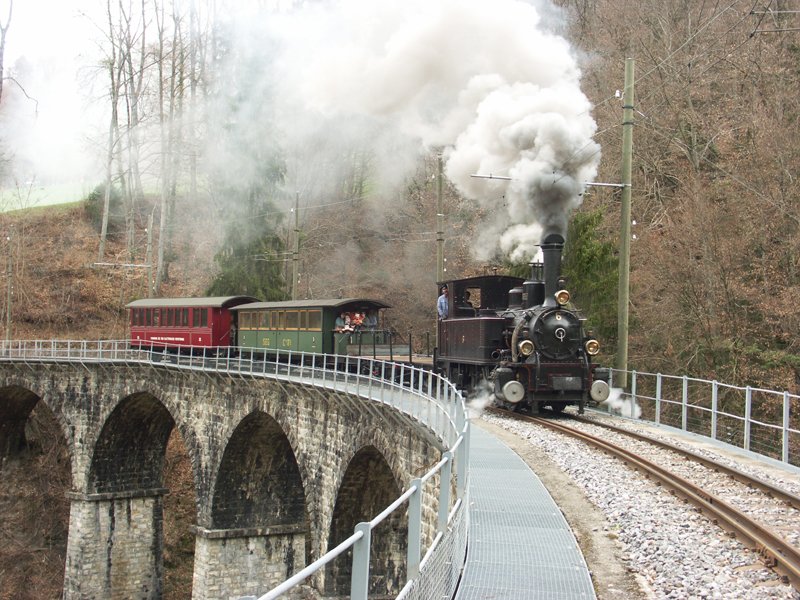 G 3/3 6 ex BAM O 810 ex MOB C 171 ex SEG BC 21 ex CEV viaduc de la Bayede Clarens 27.03.2005